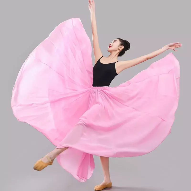 Spanish Flamenco Women Skirt Dance Practice Long Big Swing Costume Solid Color Stage Performance Gypsy Clothing Lady Belly Dress