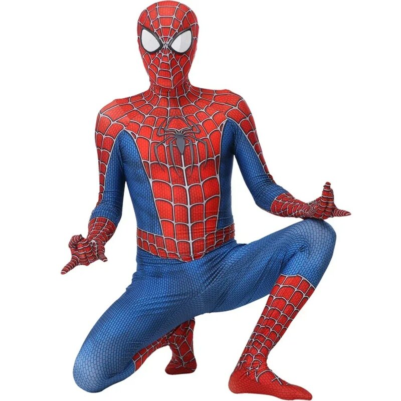 Movie Iron Spider Cosplay Amazing disfraz spiderman Attached Mask Carnival Party Suits Superhero Bodysuit For Kids Adult