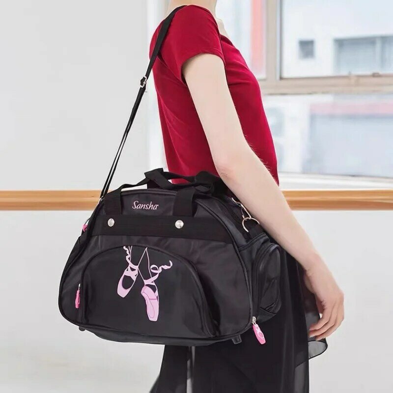 Ballet Bag Pink Girl Sports Dance Messenger Bag Fashion New Large-capacity Ballet Shoe Storage Bag Handbag Printed Ballet Bag