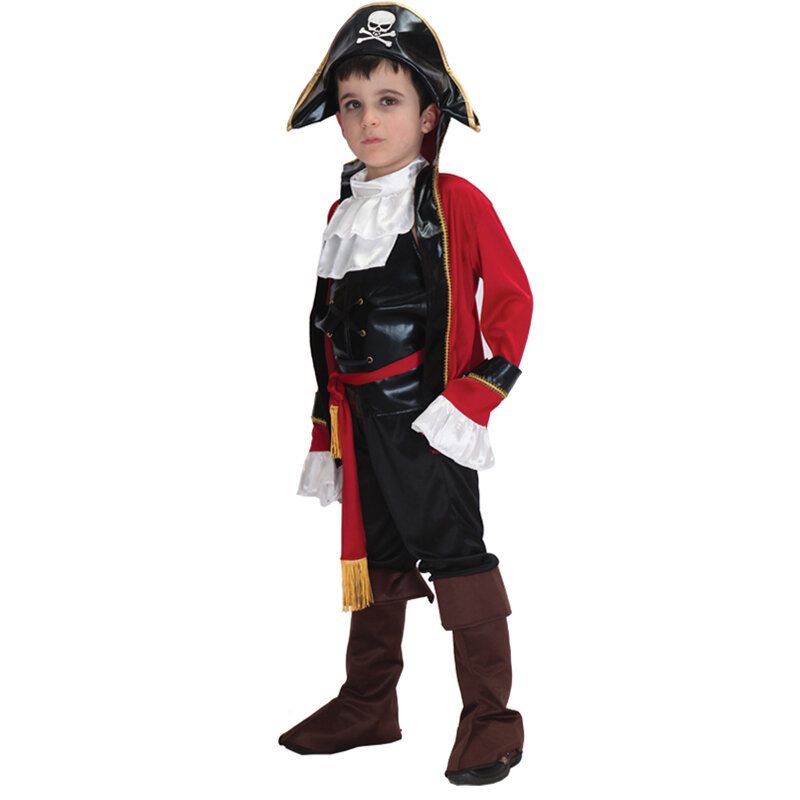 Kids Boys Pirate Costume Children Captain Cosplay Set for Christmas New Year Pirate Clothes No Weapon