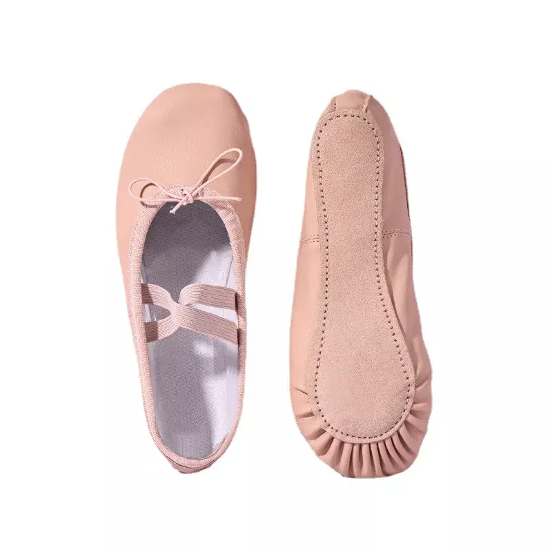 Women's Ballet Slippers for Woman Danseuse PU Leather Professional Dancers for Girls Kids Soft Sole Children Toddler Dance Shoes