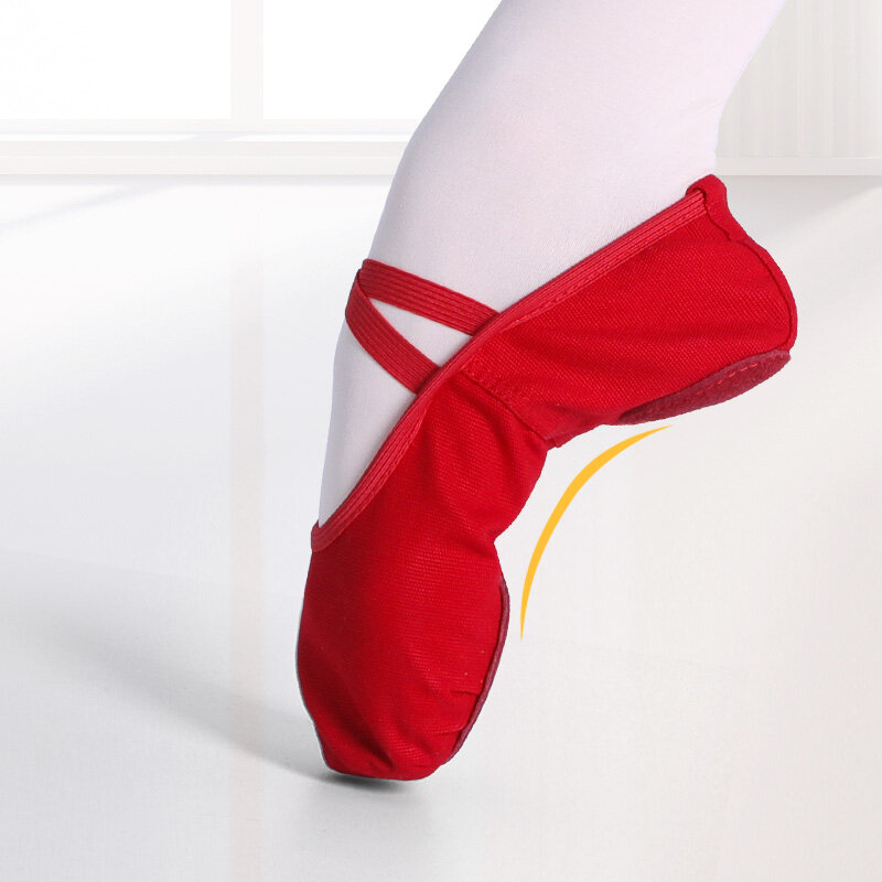 Girls Women  Ballet Slippers Ballet Dance Shoes Adult Gymnastics Training Shoes Canvas Soft Sole Ballet Shoes