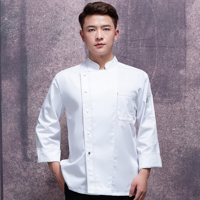 Overalls Men's Long-Sleeved Hotel Rear Kitchen Chef Clothing Spring and Summer Uniform Workwear Tops