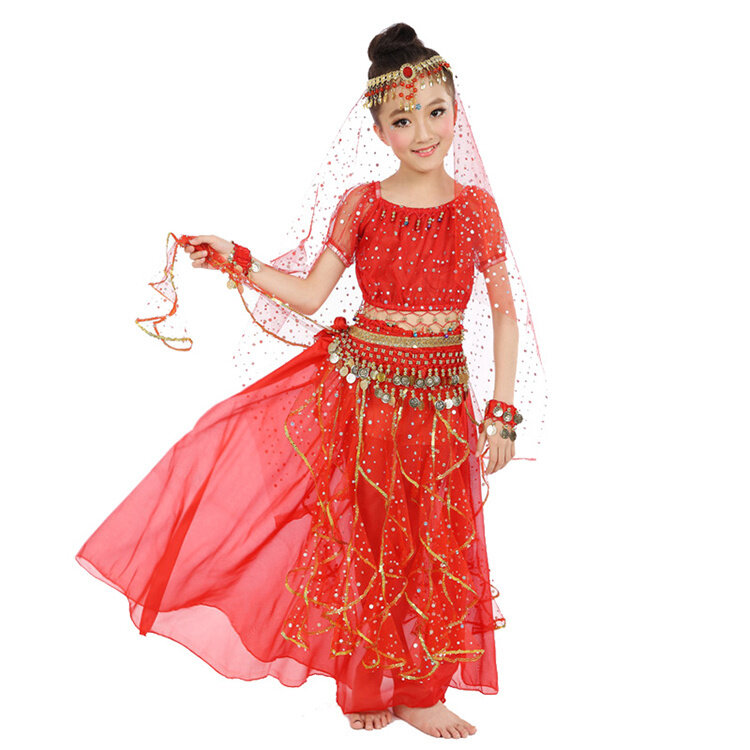 New Girl Kids Belly Dance Costume Oriental Dance Costumes Belly Dance Dancer Clothes Indian Dance Costumes For Kids 3pcs/set