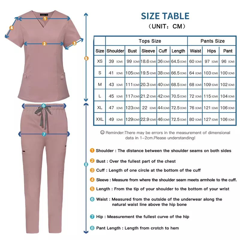 Workwear Nurse Uniform Tops+Straight Pants Medical Nursing Uniform Women Men Pet Shop Beauty Work Suit Doctor Surgery Scrubs Set