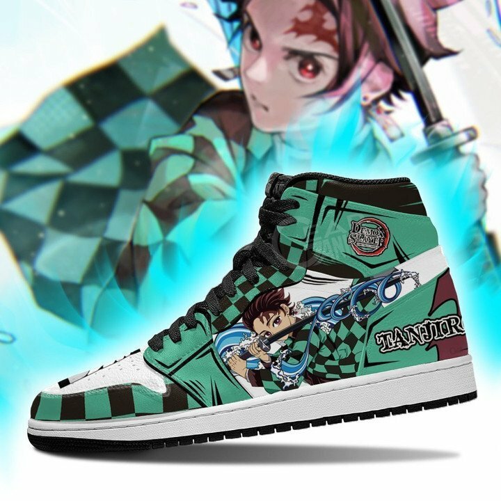 Men's Anime Sneakers Demon Slayer Anime Shoes Cartoon Tanjirou Cosplay Men Casual High Top Shoes Anime Shoes Running Sneakers