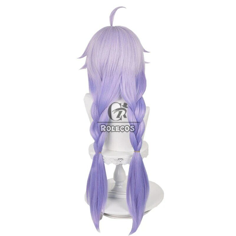 ROLECOS Game Honkai Star Rail Bailu Cosplay Wigs Bailu 85cm Long Straight Mixed Purple Braided Wig Heat Resistant Synthetic Hair