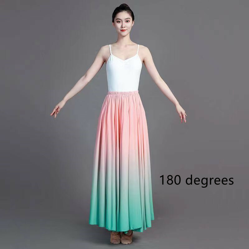 360/540/720 Degree Flamenco Dance Performer Gradient Skirts for Women Stage Performance Classical Dance Practicing Skirt