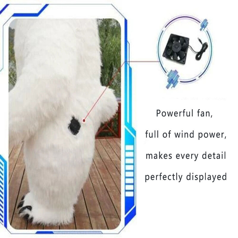 Giant Polar Bear Inflatable Cartoon Walking Costume Street Funny Giant Panda Mascot Costume Party Role Play Plush Doll Costume