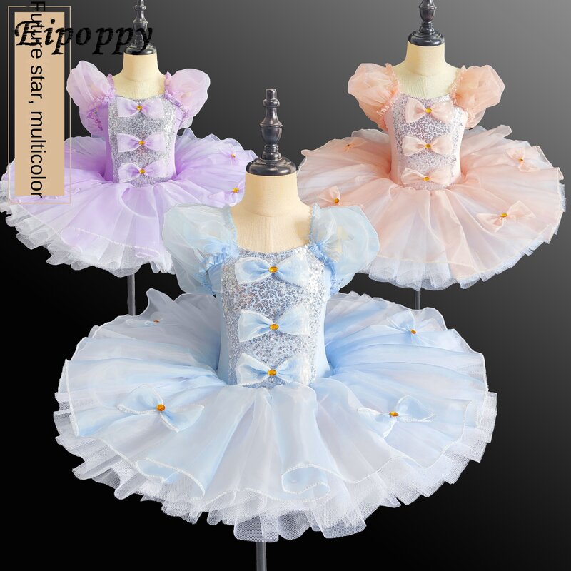 Children's Professional Ballet Dance Dress Girls' Little Swan Costume Children's Tulle Tutu Skirt Practice Performance Costume