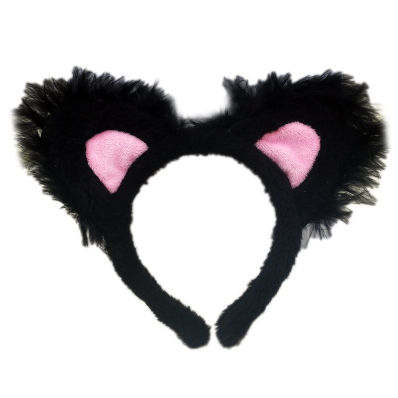 Plush Fox Cat Headbands Furry Cartoon Animal Ears Hair Hoop Fluffy Cute Hair Accessories Party Costume Photo Props