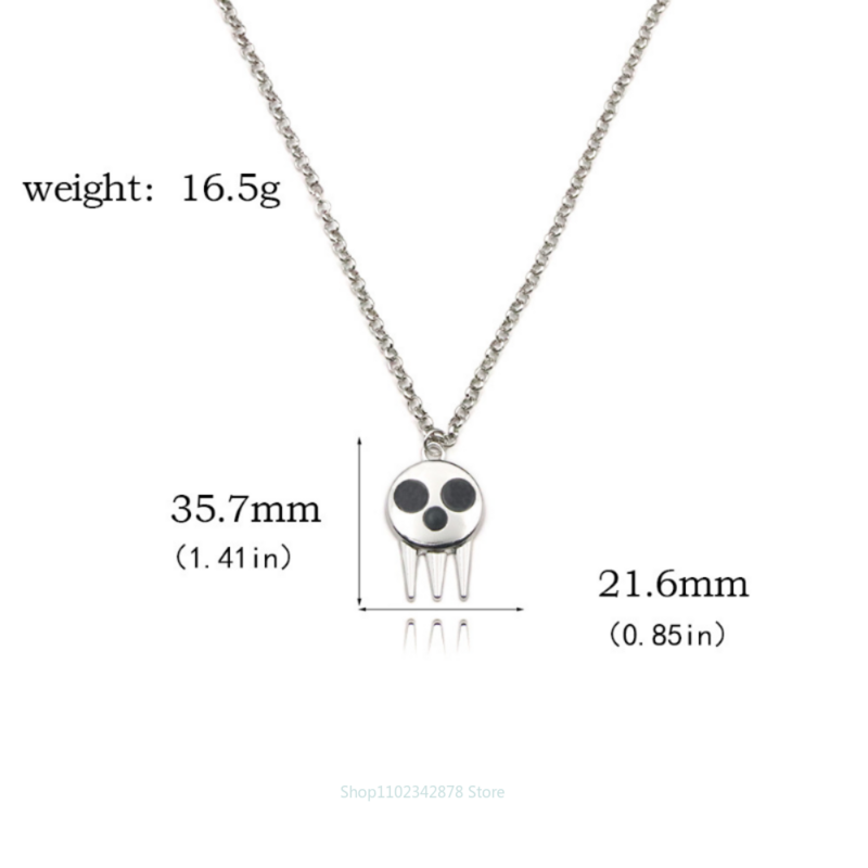 Anime Soul Eater Ring Skeleton Necklace for Women Men Death The Kid Cosplay Costumes Skull Ring Gothic Metal Accessories Props