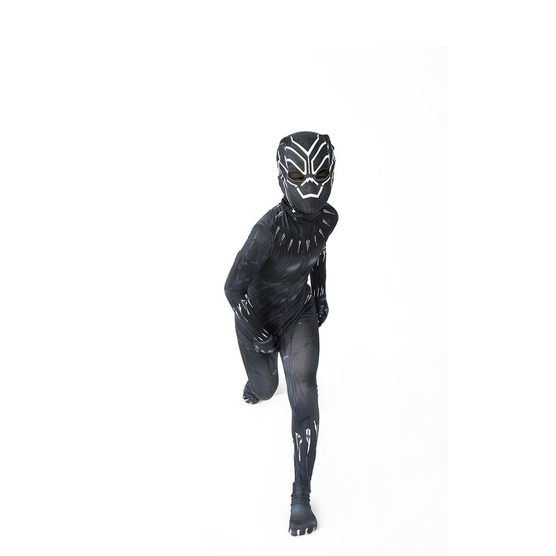 Anime Superhero Black Kids Panther Men Boys Adult Jumpsuits Children Panther Cosplay Halloween Costume Bodysuits Dress Up New