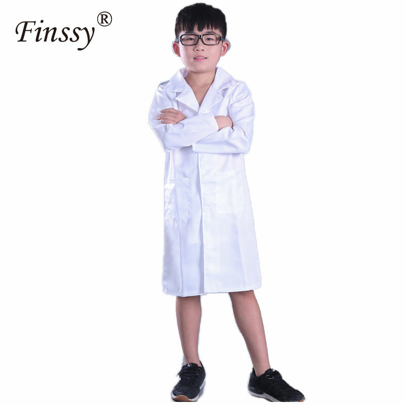 White Doctor Nurse Scientist Laboratory Long Sleeve Thin Coat Very Beautiful Costume Gift For Kids Halloween Cosplay Costumes