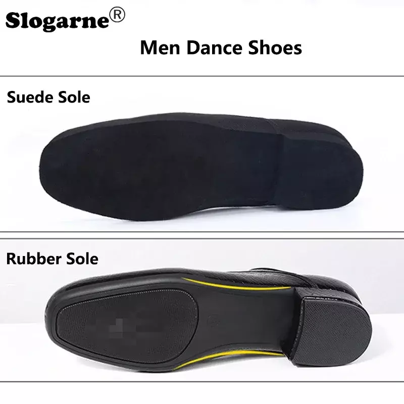 Men's Modern Dance Shoes Man Square Dance Male Outdoor Latin Jazz Shoes Indoor Suede Sole Ballroom Waltz Heels Shoes
