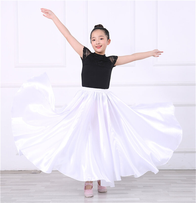 New Girls Flamenco Skirt Spanish Dance Dress Practice Competition Stage Chorus Performance Costuems for Kids Flamengo Skirts