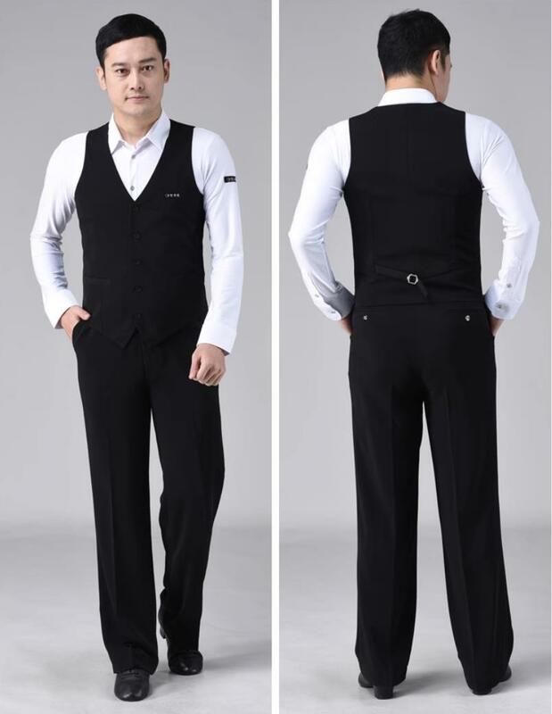 Men Latin Dance Vest Garment Dance Waltz Ballroom Dance Garment Performance Black Latin man Separate Waistcoat for Formal Wear