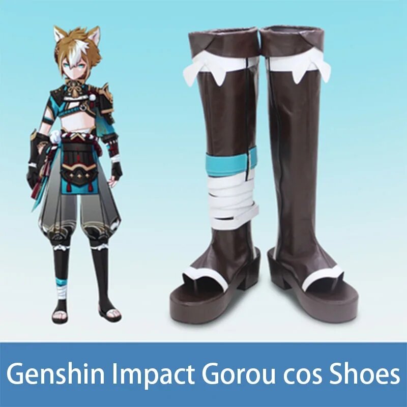 Game Genshin Impact Gorou Cosplay Women Shoes Boots Props Halloween Party Accessories Customization Cheap