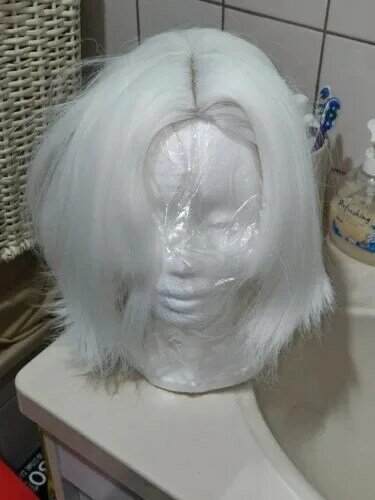 Anime Dust Angel Cosplay Wig Costume Wigs White Short Heat Resistant Synthetic Hair Halloween Party Role Play Carnival Props