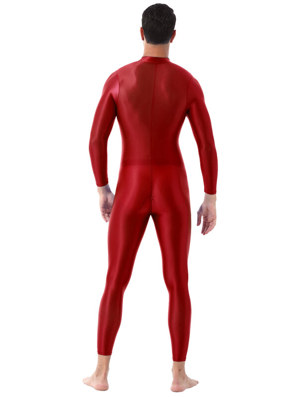 Shimmery Zentai Full Body Stocking Skin-Tight Jumpsuit Adults Zentai Suit Bodysuit Costume for Mens Unitard Stage Dancewear