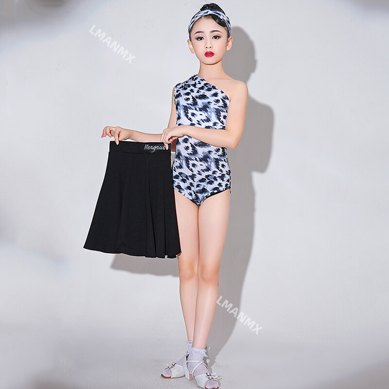 Kids Dresses for Girls Latin Dance Dress Short Sleeve Ballroom Competition Practice Solid Tango Stage Performance Costumes