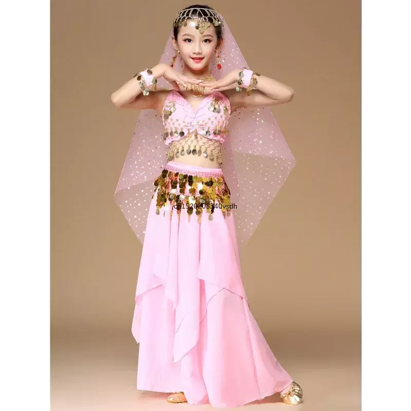 子供のベリーダンス服セット、女の子のインドの服、子供のステージパフォーマンス