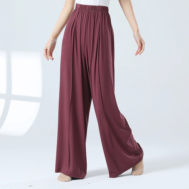 Groups of Pant Flowy Dance Culotte Soft Stretch Loose High Waist Practice Costume Women Body Rhyme Classical Long Clothing New