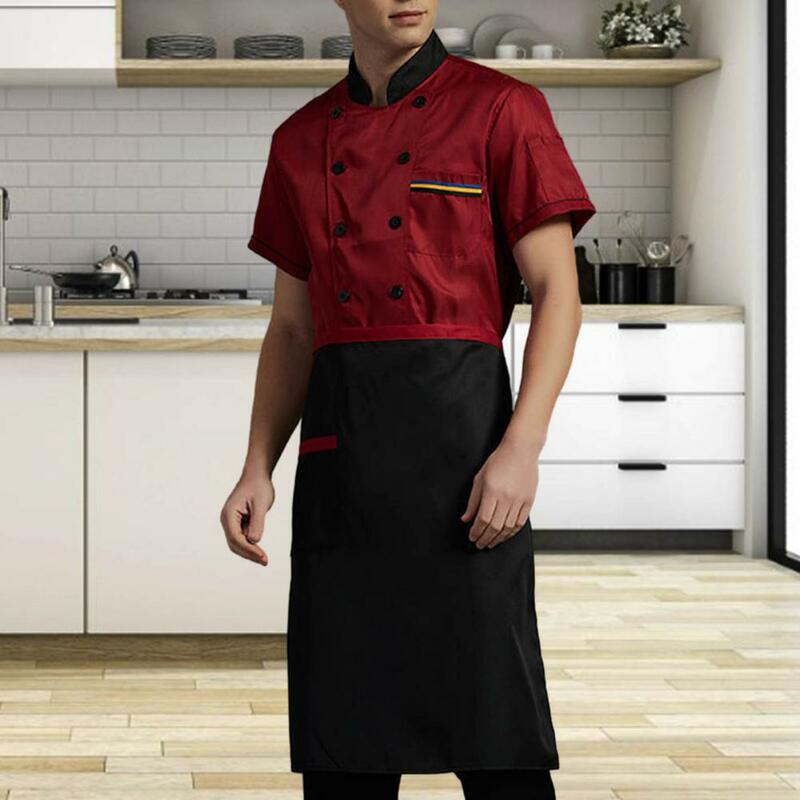 Chef Apron Set Cotton Blend Chef Outfit Professional Chef Shirt Apron Set Double-breasted Long Sleeve for Kitchen for Bakery