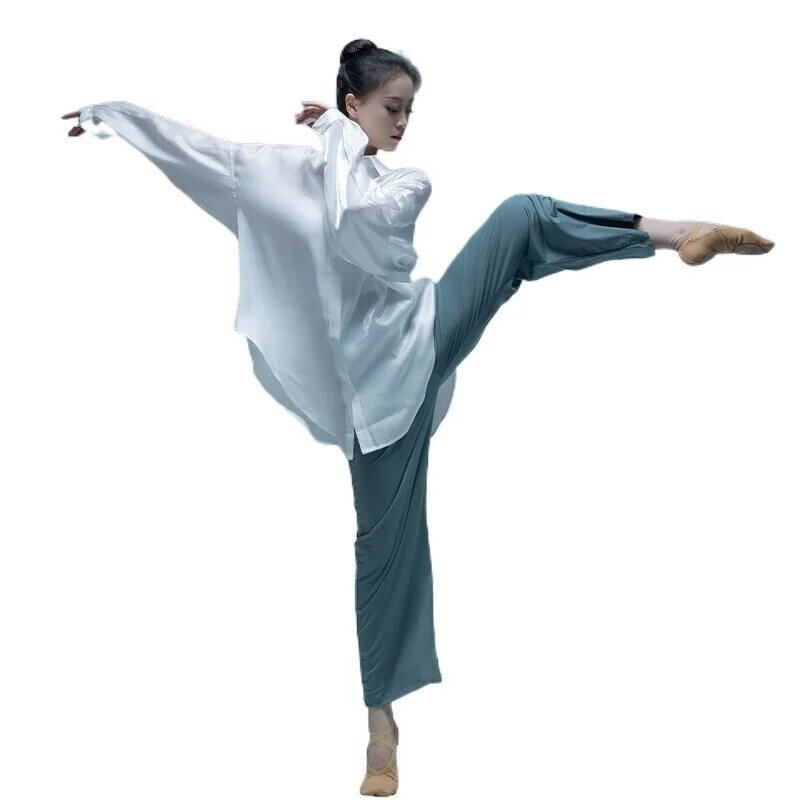 Modern dance shirt, thin and elegant top, loose training clothes, immortal Chinese dance clothes, classical dance performance