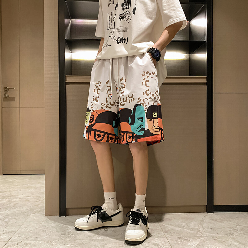 Pantaloncini Casual Hip-hop alla moda con Design in moquette per uomo