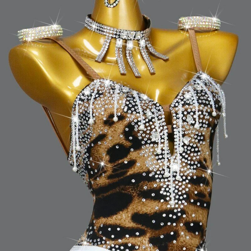 2024 New Latin Dance Dress Women Ballroom Practice Wear Adult Samba  ladie Skirts Sports Fringed Prom Costume girl Stage Clothes
