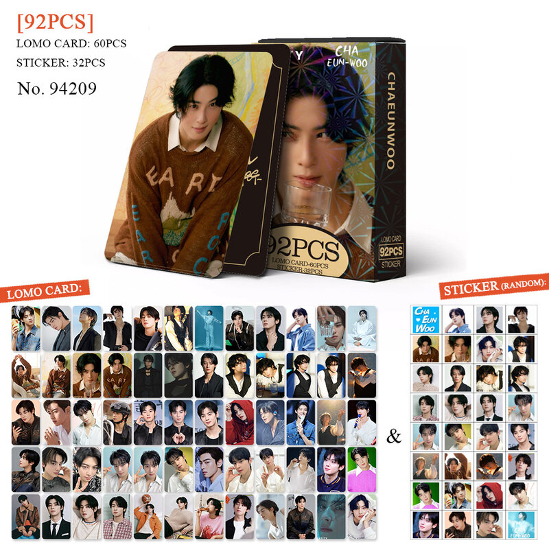 92pcs ASTRO Photo Card LOMO Card JINJIN MJ Yoon SanHa Moon Bin Cha Eun Woo Postcard Fans Gift Collection