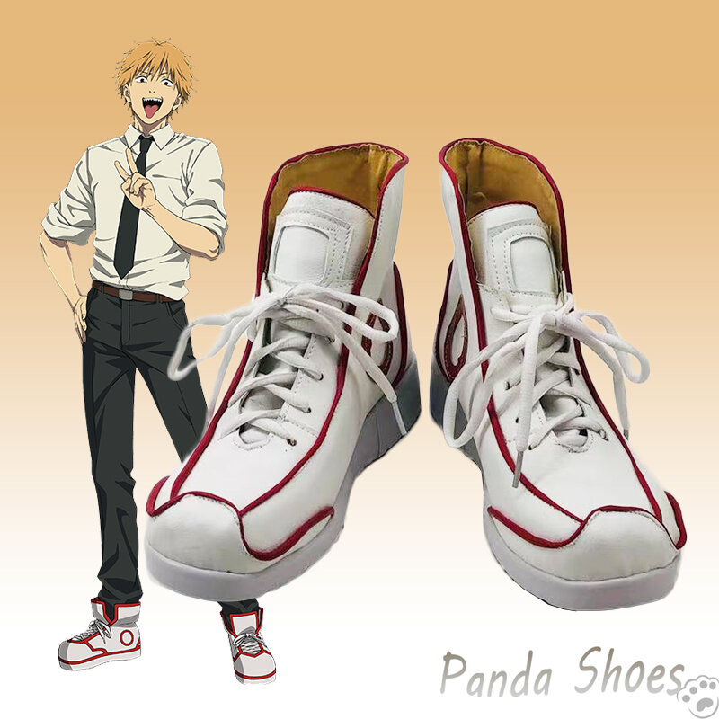 Anime Chainsaw Man Denji Cosplay Shoes Anime Cos white Boots Comic Denji Cosplay Costume Prop Shoes for Con Halloween Party