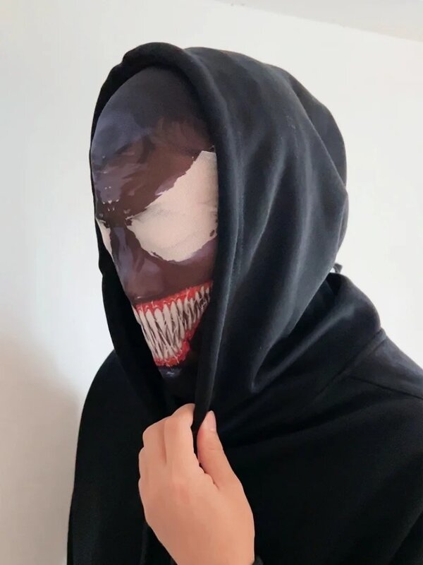 Nowe zabawne nakrycie głowy z nadrukiem 3D Elastyczna siatkowa maska na całą twarz dla mężczyzn Kobiety Cosplay Nakrycie głowy Hip Hop Moda Kominiarka Kapelusz z kapturem