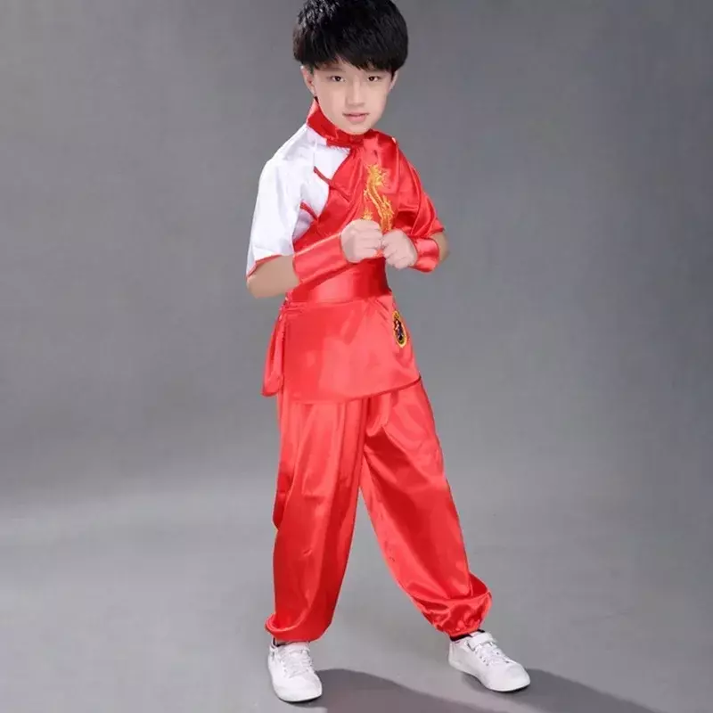 Suit Girls Boys Stage Performance Costume Set Children Chinese Traditional Wushu Clothing for Kids Martial Arts Uniform Kung Fu