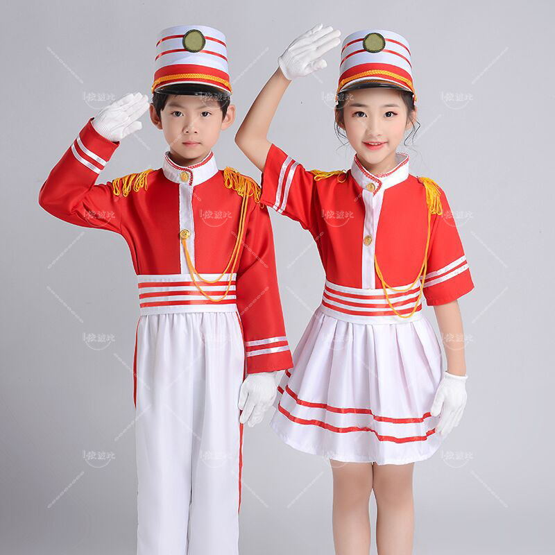 Primary school students flag-raising band Performance Costumes Children Guard of Honor drummer Kindergarten flag-raising uniform