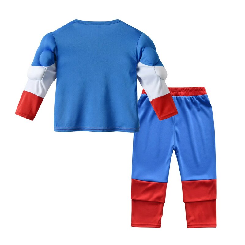 Marvel Captain America cosplay long-sleeved Kid Avengers muscle suit Captain America children's suit