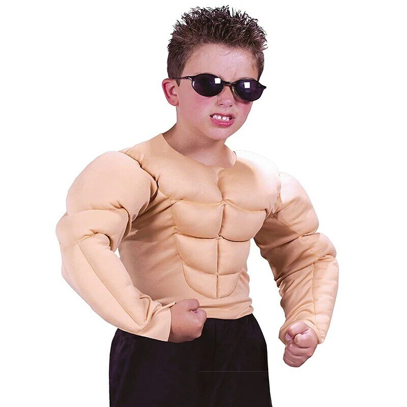 Boys Muscle Shirt Costume Children Muscle Shirt Wrestler Halloween Costume For Kids