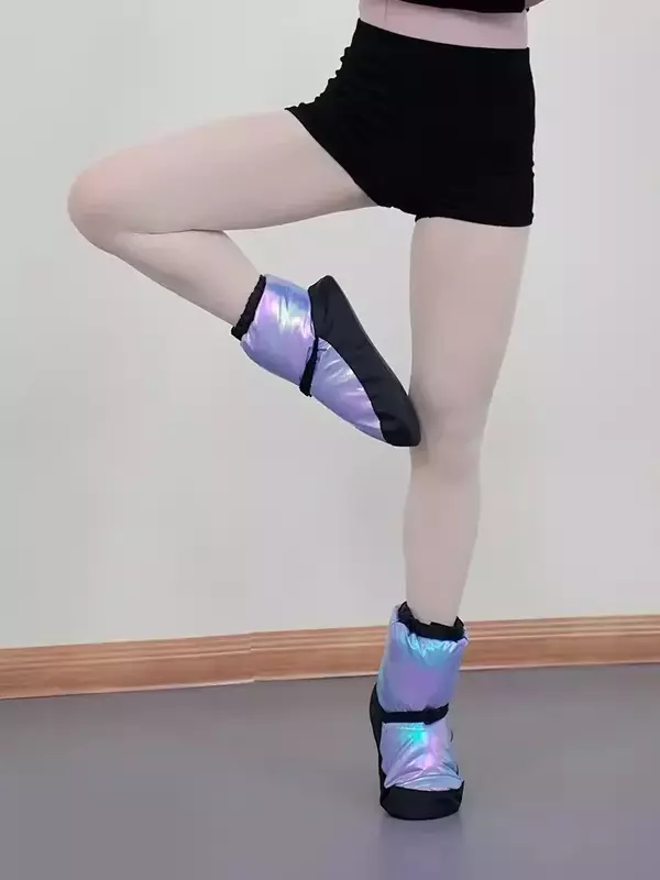Ladies Black Purple Ballet Point Warm-up  Shoes Castle Flo  Dance Boot Fit for 22.5cm to 26.5cm