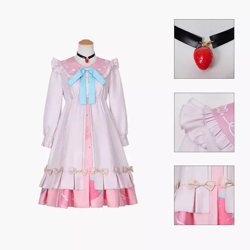 Momoi Airi Cos MORE MORE JUMP Cosplay Project Sekai Colorful Stage Feat Costume Momoi Airi Pink Lolita Dress Halloween Suit Wig