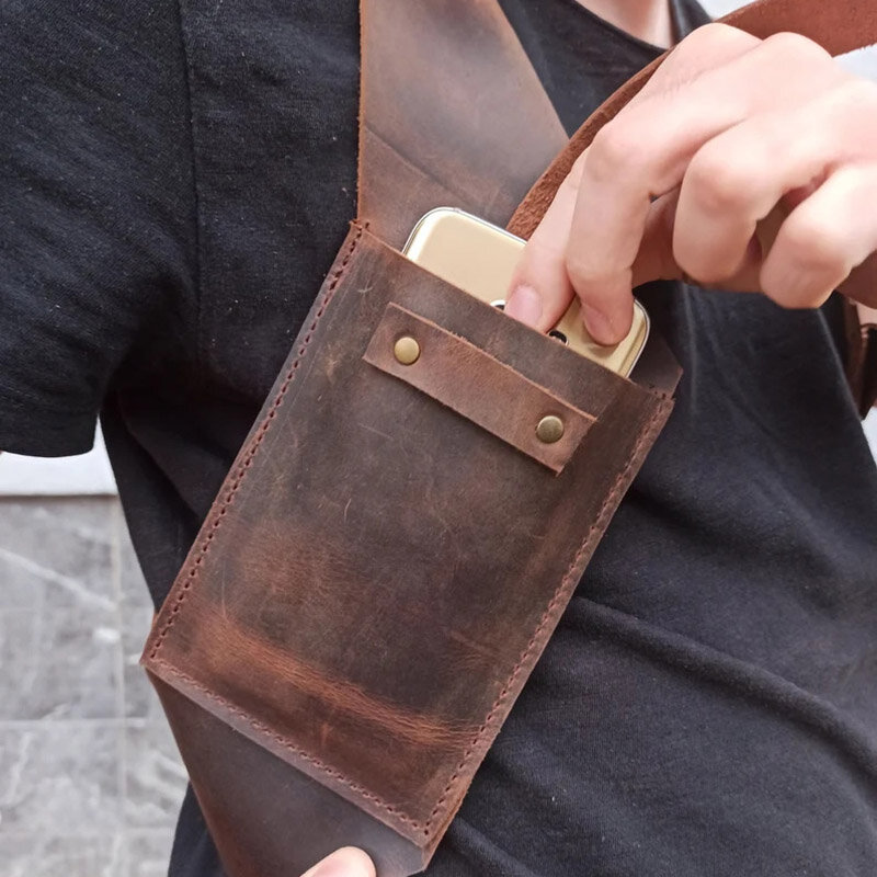 Medieval Steampunk Double Pocket Vest Bag Shoulder Chest Harness Belt Retro Phone Pouch Anime Purse Wallet Strap Holster Bag Men