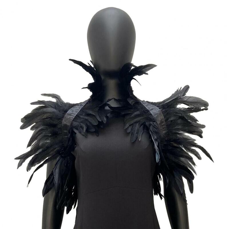 Feather Shawl Soft Feather Shrug Shawl Cape for Cosplay Party Stage Performance Adjustable Retro Collar Dancer Costume