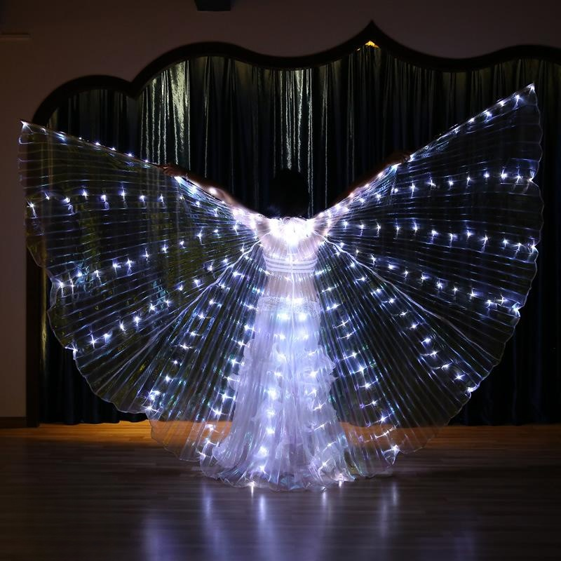 LED Luminescent Color Cloak Adult Children Dancers Luminous Butterfly Isis Wing Stage Performance Belly Dancing Party Photo Prop