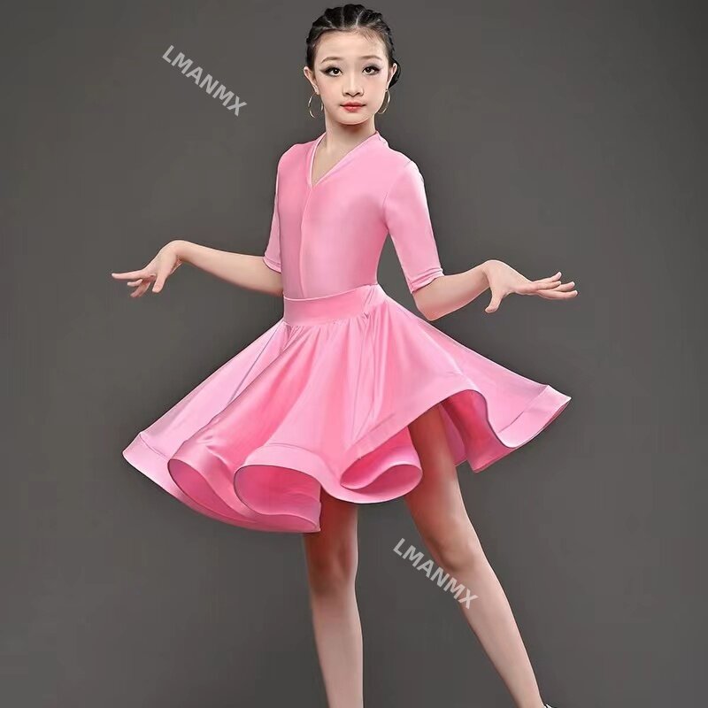 Children Professional Latin Dance Dress for Girls Ballroom Dancing Dresses Rumba Cha Cha Samba Practice Dress Latin Performance