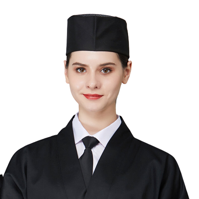Breathable Sushi Cap Restaurant Women's Chef Hat Hotel Man Cook Hats Japanese and Korean Cuisine Waiter Working Caps Mesh