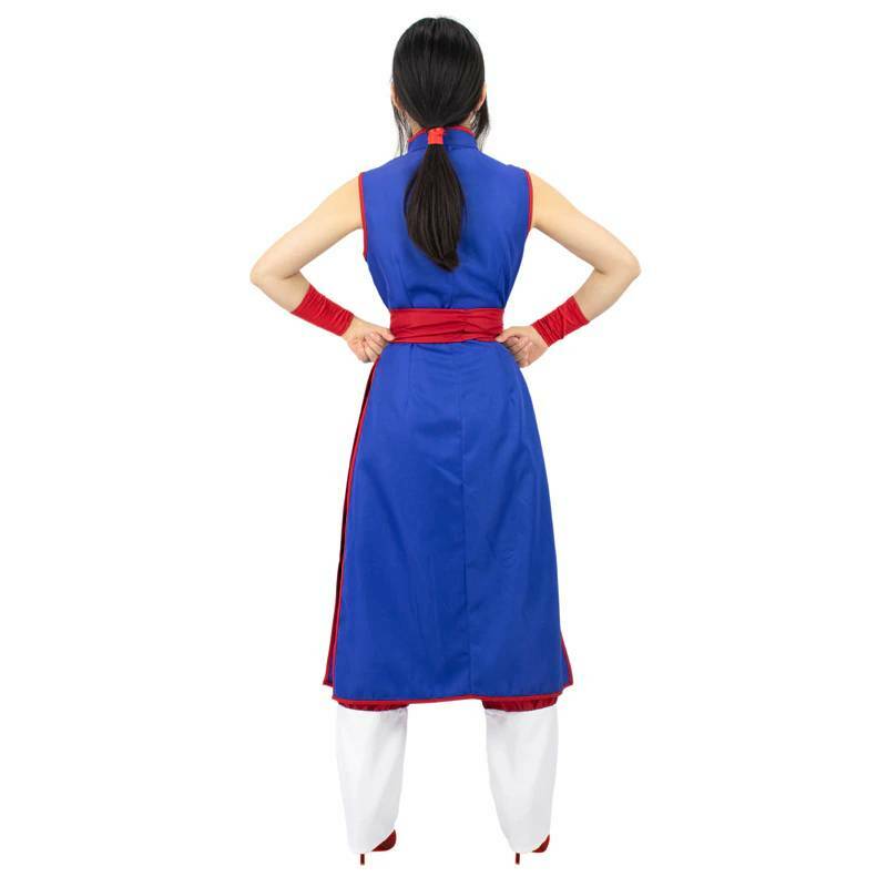 WENAM Hot Anime Chichi Cosplay Costume Sexy Cheongsam Slit Dress Blue Longuette Skirt Halloween Kung Fu Chichi Flight Wear