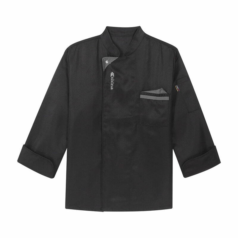 Unisex Mens Womens Chef Coat Jacket Work Uniform Kitchen Restaurant Cooking Chef Shirt Tops Canteen Restaurant Hotel Bakeshop