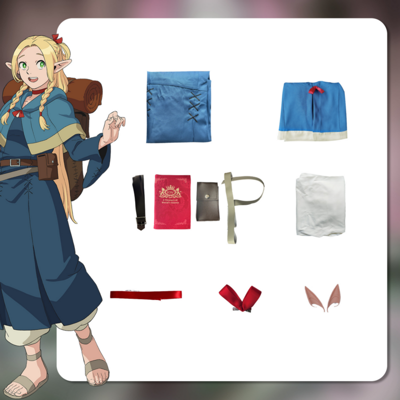 Marcille dono Cosplay Anime Delicious in Dungeon Costume parrucca Set