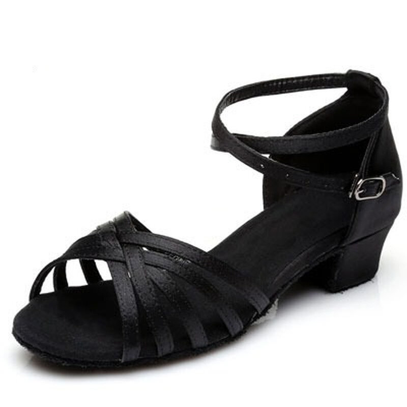 Children Latin Dance Shoes Ladies Girls Tango Ballroom Salsa Dancing Shoes 3cm Heel for Women Soft Bottom Indoor Exercise Shoes