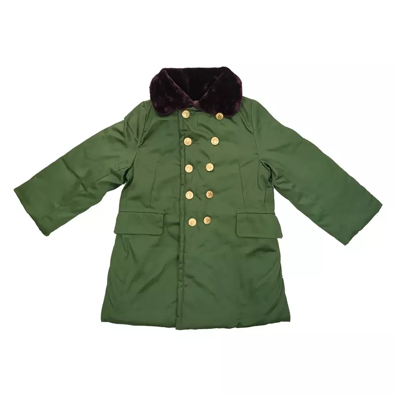Children's Coat New Cotton Thickened Warm Jacket Medium Length Retro Cotton Jacket Old Military Kids Clothes